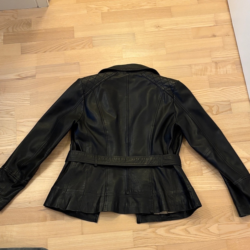 Marc New York Black Leather Belted Jacket - Picture 8 of 14